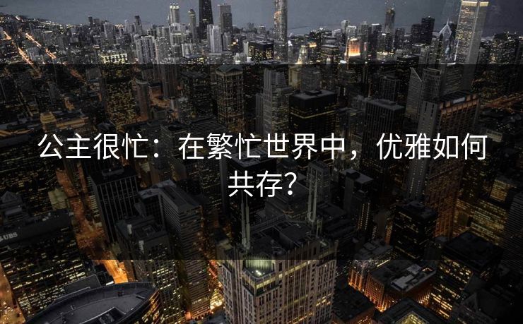 公主很忙：在繁忙世界中，优雅如何共存？