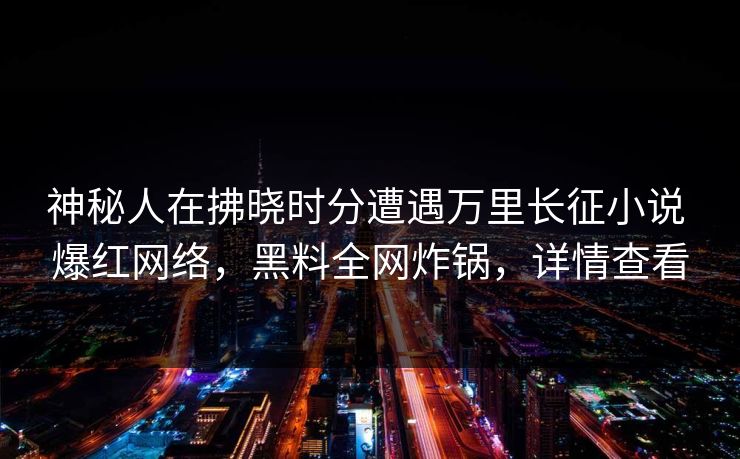 神秘人在拂晓时分遭遇万里长征小说 爆红网络，黑料全网炸锅，详情查看