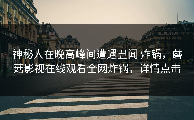 神秘人在晚高峰间遭遇丑闻 炸锅，蘑菇影视在线观看全网炸锅，详情点击